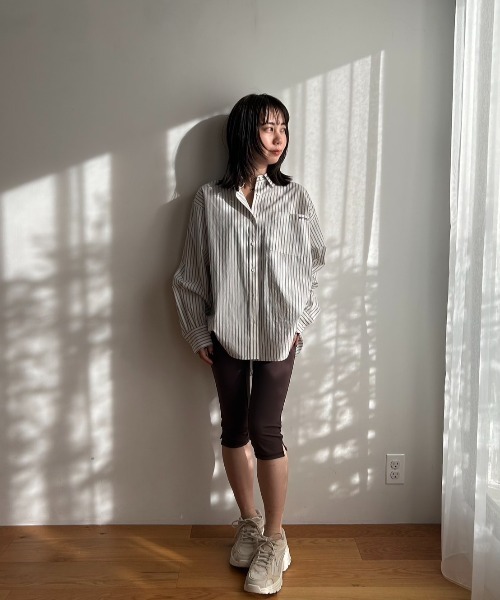 emmi(エミ)の「【10th】eco emmiロゴボタンダウンシャツ(シャツ/ブラウス・レディース・ブルー/ホワイト/ストライプ・FREE)」の13枚目の写真