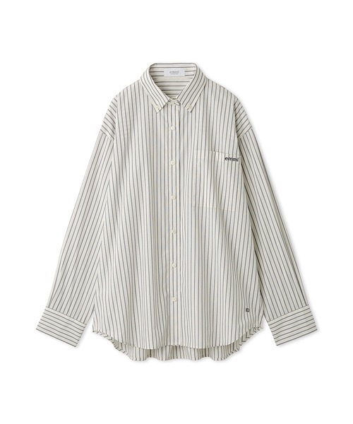 emmi(エミ)の「【10th】eco emmiロゴボタンダウンシャツ(シャツ/ブラウス・レディース・ブルー/ホワイト/ストライプ・FREE)」の18枚目の写真