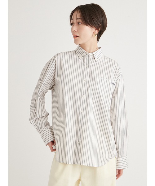 emmi(エミ)の「【10th】eco emmiロゴボタンダウンシャツ(シャツ/ブラウス・レディース・ブルー/ホワイト/ストライプ・FREE)」の22枚目の写真