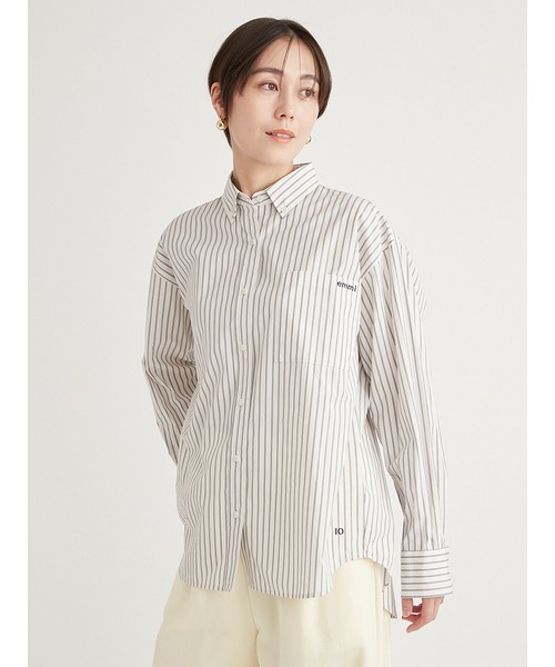 emmi(エミ)の「【10th】eco emmiロゴボタンダウンシャツ(シャツ/ブラウス・レディース・ブルー/ホワイト/ストライプ・FREE)」の21枚目の写真