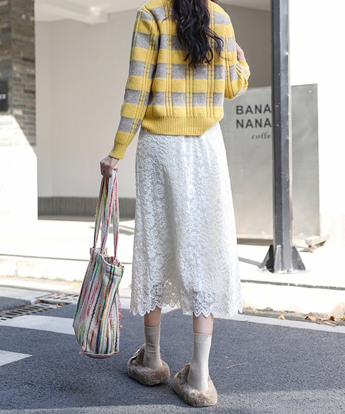 frunco(フランコ)の「【ZOZO限定】レーススカート(スカート・レディース・ブラック/ホワイト・MEDIUM)」の4枚目の写真