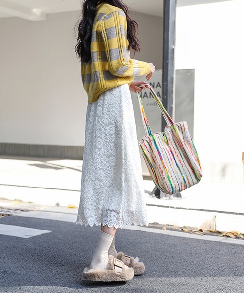 frunco(フランコ)の「【ZOZO限定】レーススカート(スカート・レディース・ブラック/ホワイト・MEDIUM)」の6枚目の写真
