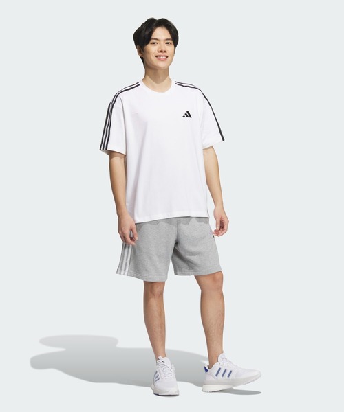 【adidas】ロゴ フレンチテリーTシャツ&ショートパンツ セット adidas】ロゴ フレンチテリーTシャツ&ショートパンツ セット