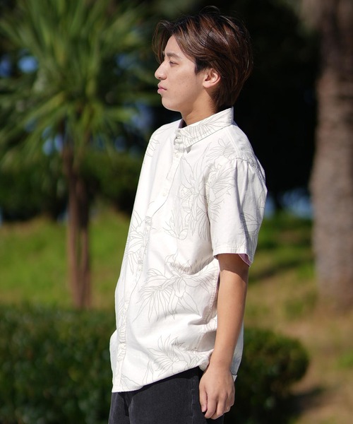 Quiksilver(クイックシルバー)の「QUIKSILVER/クイックシルバー 半袖シャツ アロハシャツ EQYWT04620(シャツ/ブラウス・メンズ・ホワイト/ダークグレー・M/L)」の4枚目の写真
