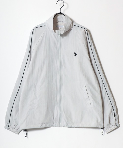 U.S. POLO ASSN.(ユーエスポロアッスン)の「U.S. POLO ASSN./ユーエスポロアッスン 別注 Nylon Piping Track Jacket/オーバーサイズ ナイロン ブロークコア ジップアップ トラックジャケット/アノラックジャケット/レディース メンズ(ナイロンジャケット・メンズ・ブラック/グレー/ブラック系その他/ライトグレー・M/L/LL)」の7枚目の写真