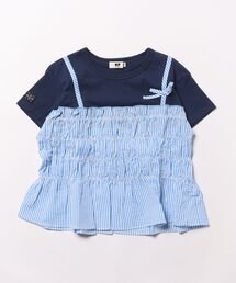 KP | サッカーストライプビスチェドッキングTシャツ(100～160)(Tシャツ/カットソー)