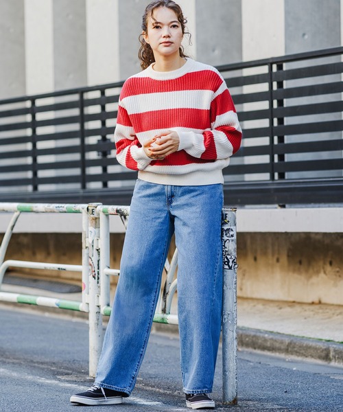 レディース・リーバイス・オリジナル ボーダーパーカ / 40/2 ジャージー・ボーダー ( Lady's Levi's Original Knit L8905-0002 ) セール】Levi's/リーバイス ボーダー セーター（ニット/セーター