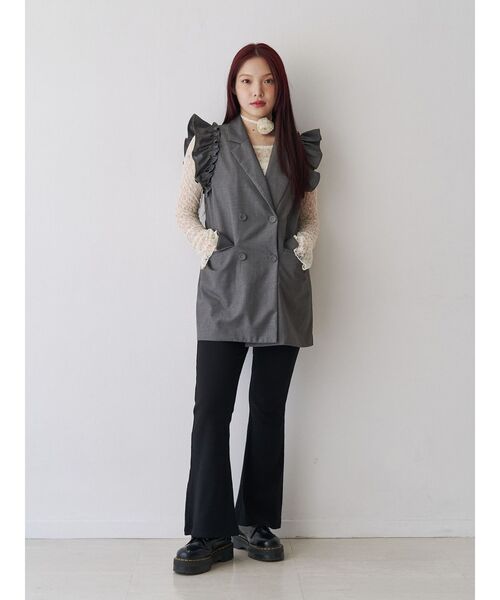 jouetie（ジュエティ）の「フリルジレミニワンピース【セットアップ対応】（ワンピース・レディース・グレー/ブルー/ブラック・MEDIUM）」の13枚目の写真