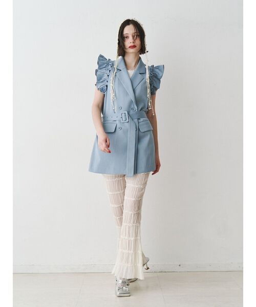 jouetie（ジュエティ）の「フリルジレミニワンピース【セットアップ対応】（ワンピース・レディース・グレー/ブルー/ブラック・MEDIUM）」の9枚目の写真