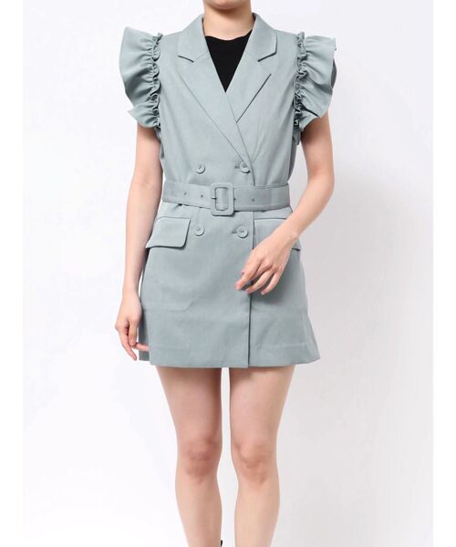 jouetie（ジュエティ）の「フリルジレミニワンピース【セットアップ対応】（ワンピース・レディース・グレー/ブルー/ブラック・MEDIUM）」の18枚目の写真