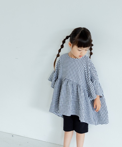 LOWRYS FARM（ローリーズファーム）の「ヨウリュウブラウスプルオーバー　325507（シャツ/ブラウス・キッズ・アイボリー/ブラック/パープル/ピンク/オレンジ/チェック/パープル系その他・110cm/120cm/130cm/140cm/150cm）」の7枚目の写真