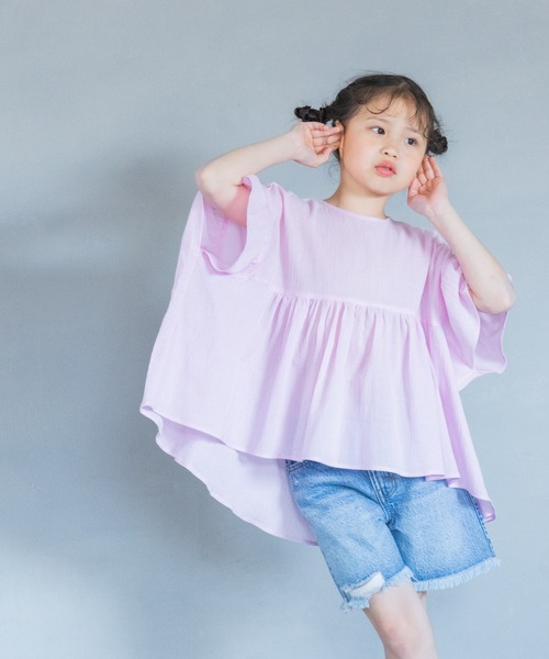 LOWRYS FARM（ローリーズファーム）の「ヨウリュウブラウスプルオーバー　325507（シャツ/ブラウス・キッズ・アイボリー/ブラック/パープル/ピンク/オレンジ/チェック/パープル系その他・110cm/120cm/130cm/140cm/150cm）」の5枚目の写真