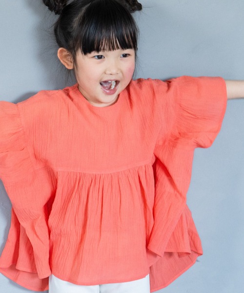 LOWRYS FARM（ローリーズファーム）の「ヨウリュウブラウスプルオーバー　325507（シャツ/ブラウス・キッズ・アイボリー/ブラック/パープル/ピンク/オレンジ/チェック/パープル系その他・110cm/120cm/130cm/140cm/150cm）」の6枚目の写真