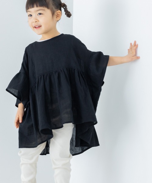 LOWRYS FARM（ローリーズファーム）の「ヨウリュウブラウスプルオーバー　325507（シャツ/ブラウス・キッズ・アイボリー/ブラック/パープル/ピンク/オレンジ/チェック/パープル系その他・110cm/120cm/130cm/140cm/150cm）」の3枚目の写真