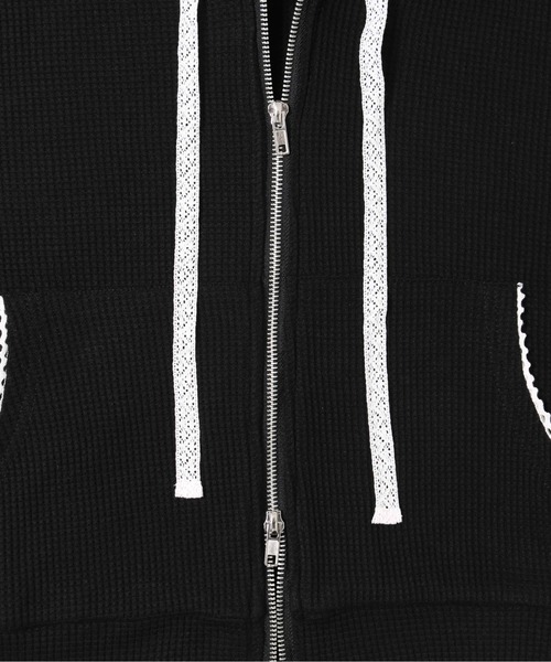 WC（ダブル シー）の「【セットアップ可能◎】ワッフルジップパーカー（パーカー・レディース・グレー/アイボリー/ブラック・FREE）」の8枚目の写真