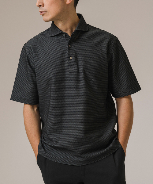 ボウズ 吸水速乾＆高通気機能' COOLMAX ハニカムボーダー ポロシャツ