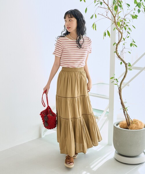 FREAK'S STORE(フリークスストア)の「バレエネック ランダムリブTシャツ(Tシャツ/カットソー・レディース・ブラック/レッド/オフホワイト/サックスブルー・フリ-)」の9枚目の写真