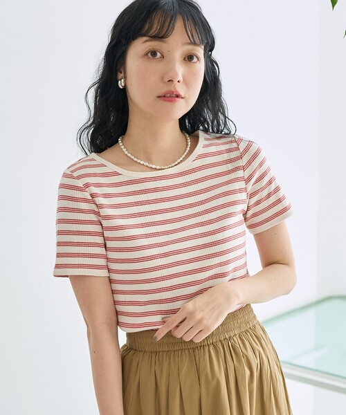FREAK'S STORE(フリークスストア)の「バレエネック ランダムリブTシャツ(Tシャツ/カットソー・レディース・ブラック/レッド/オフホワイト/サックスブルー・フリ-)」の12枚目の写真
