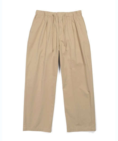 PUSHPUSH KHAKI PANTS ベージュ ワイドチノパンツ L ユニクロ公式 | ワイドチノパンツ