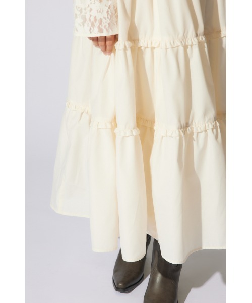rienda(リエンダ)の「レーストップコンビフレアワンピース(ワンピース・レディース・ホワイト/ブラック/ライトブルー・SMALL/MEDIUM)」の11枚目の写真