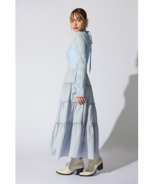 rienda(リエンダ)の「レーストップコンビフレアワンピース(ワンピース・レディース・ホワイト/ブラック/ライトブルー・SMALL/MEDIUM)」の20枚目の写真