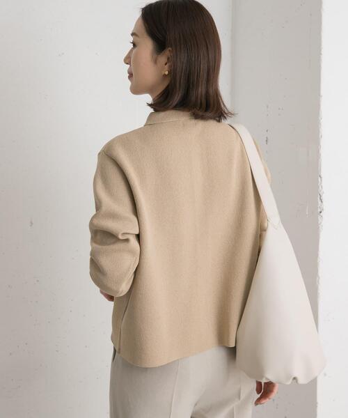 URBAN RESEARCH DOORS（アーバンリサーチドアーズ）の「衿付ニットカーディガン（カーディガン/ボレロ・レディース・ベージュ/ブルー・MEDIUM）」の8枚目の写真