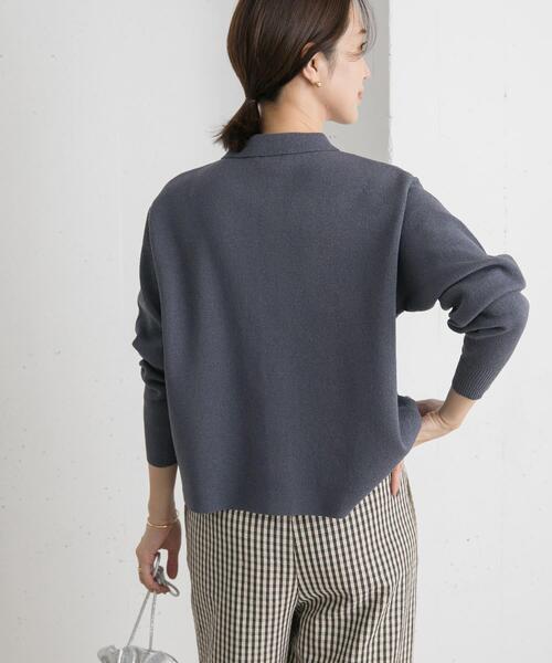 URBAN RESEARCH DOORS（アーバンリサーチドアーズ）の「衿付ニットカーディガン（カーディガン/ボレロ・レディース・ベージュ/ブルー・MEDIUM）」の19枚目の写真