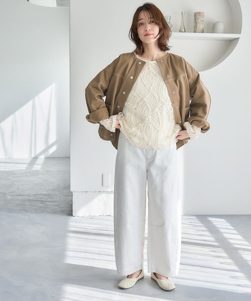 studio CLIP（スタディオクリップ）の「コットンノーカラーツイル