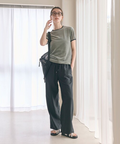 BEAUTY&YOUTH UNITED ARROWS（ビューティーアンドユースユナイテッドアローズ）の「シアーベロア リンガー Tシャツ（Tシャツ/カットソー・レディース・オフホワイト/ダークグレー/ライム/グレー・FREE）」の16枚目の写真