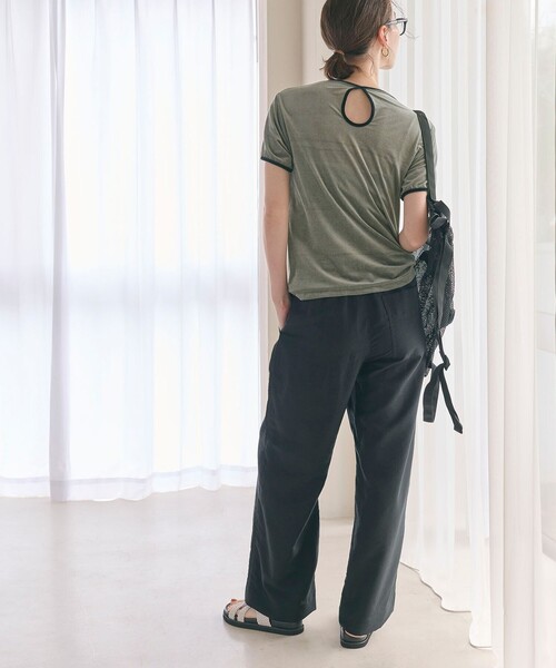 BEAUTY&YOUTH UNITED ARROWS（ビューティーアンドユースユナイテッドアローズ）の「シアーベロア リンガー Tシャツ（Tシャツ/カットソー・レディース・オフホワイト/ダークグレー/ライム/グレー・FREE）」の18枚目の写真