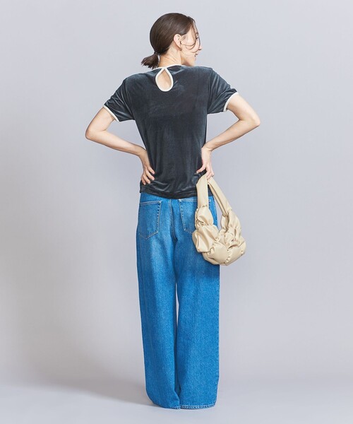 BEAUTY&YOUTH UNITED ARROWS（ビューティーアンドユースユナイテッドアローズ）の「シアーベロア リンガー Tシャツ（Tシャツ/カットソー・レディース・オフホワイト/ダークグレー/ライム/グレー・FREE）」の10枚目の写真