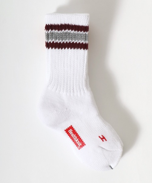 Healthknit(ヘルスニット)の「「kidsサイズ」Healthknit(ヘルスニット)ラインソックス3P/ハイソックス/クルーソックス(ソックス/靴下・キッズ・ホワイト系1/ベージュ系1/グレー系1・19-21cm/16-18cm)」の7枚目の写真