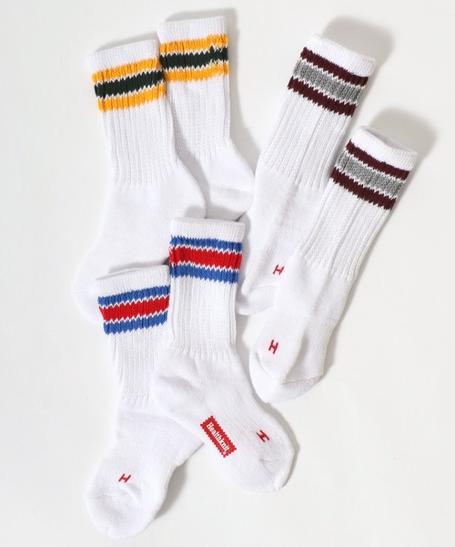 Healthknit(ヘルスニット)の「「kidsサイズ」Healthknit(ヘルスニット)ラインソックス3P/ハイソックス/クルーソックス(ソックス/靴下・キッズ・ホワイト系1/ベージュ系1/グレー系1・19-21cm/16-18cm)」の11枚目の写真