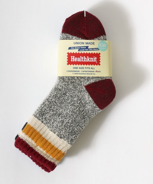 Healthknit(ヘルスニット)の「「kidsサイズ」Healthknit(ヘルスニット)ラインソックス3P/ハイソックス/クルーソックス(ソックス/靴下・キッズ・ホワイト系1/ベージュ系1/グレー系1・19-21cm/16-18cm)」の12枚目の写真