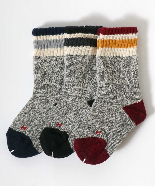 Healthknit(ヘルスニット)の「「kidsサイズ」Healthknit(ヘルスニット)ラインソックス3P/ハイソックス/クルーソックス(ソックス/靴下・キッズ・ホワイト系1/ベージュ系1/グレー系1・19-21cm/16-18cm)」の13枚目の写真