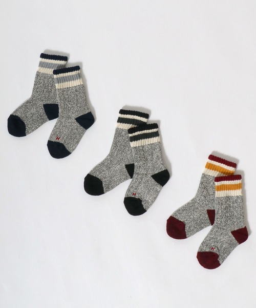 Healthknit(ヘルスニット)の「「kidsサイズ」Healthknit(ヘルスニット)ラインソックス3P/ハイソックス/クルーソックス(ソックス/靴下・キッズ・ホワイト系1/ベージュ系1/グレー系1・19-21cm/16-18cm)」の19枚目の写真