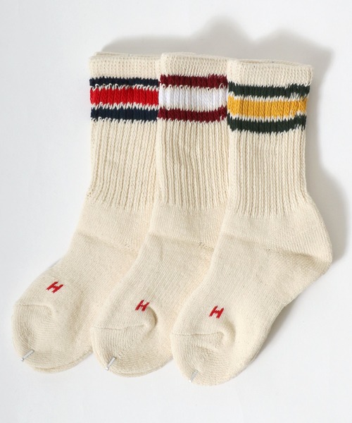 Healthknit(ヘルスニット)の「「kidsサイズ」Healthknit(ヘルスニット)ラインソックス3P/ハイソックス/クルーソックス(ソックス/靴下・キッズ・ホワイト系1/ベージュ系1/グレー系1・19-21cm/16-18cm)」の22枚目の写真