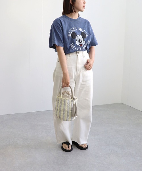 MIAN （ミアン）の「フィルム×ペーパー ストライプトートバッグ（かごバッグ・レディース・ゴールド/シルバー/ブラック・FREE）」の5枚目の写真