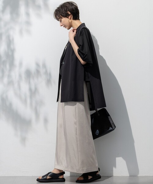 セール】【洗える】ライトシアーマットクロス ジレ（その他アウター