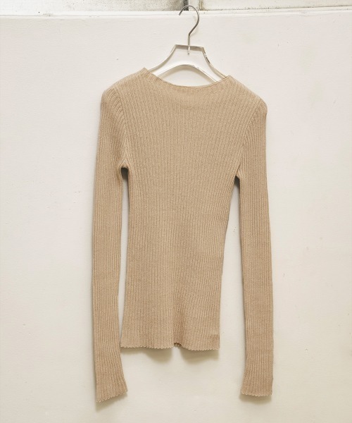 TODAYFUL(トゥデイフル)の「Boatneck Rib Knit(ニット/セーター・レディース・チャコールグレー/ナチュラル・FREE)」の8枚目の写真