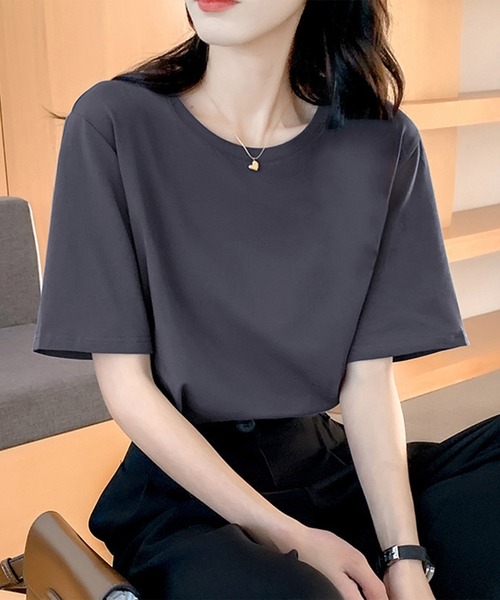 関送込【LEMAIRE】ベーシックTシャツ クルーネック 半袖 無地 クルーネックTシャツ／半袖／ウォッシャブル／ガス焼きコットン
