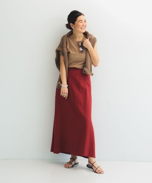 Demi-Luxe BEAMS / リネン シンプルロングスカート .M Demi-Luxe BEAMS｜リネン シンプルロングスカート .M | Rakuten