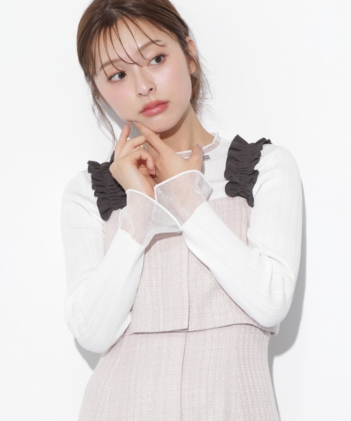 JILLSTUART❤︎袖フレアが可愛いニット セール】袖シアーフレアニット（ニット/セーター）｜JILL by
