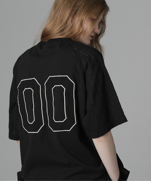 AVIREX(アヴィレックス)の「《WEB LIMITED Belle LINE》LACE NUMBERING T-SHIRT/レースナンバリングTシャツ(Tシャツ/カットソー・レディース・ホワイト/ブラック・M/S)」の2枚目の写真
