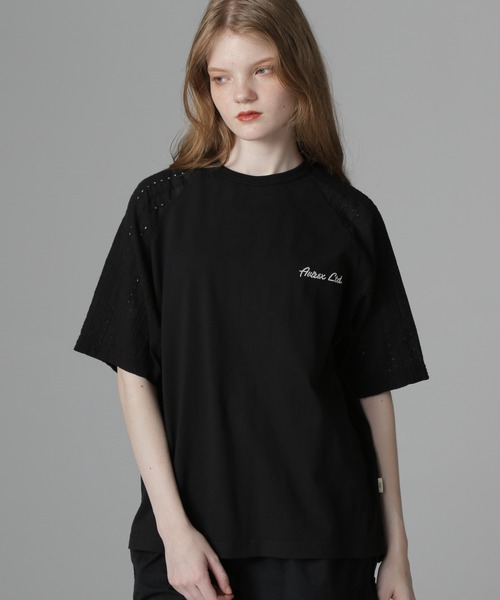 AVIREX(アヴィレックス)の「《WEB LIMITED Belle LINE》LACE NUMBERING T-SHIRT/レースナンバリングTシャツ(Tシャツ/カットソー・レディース・ホワイト/ブラック・M/S)」の4枚目の写真