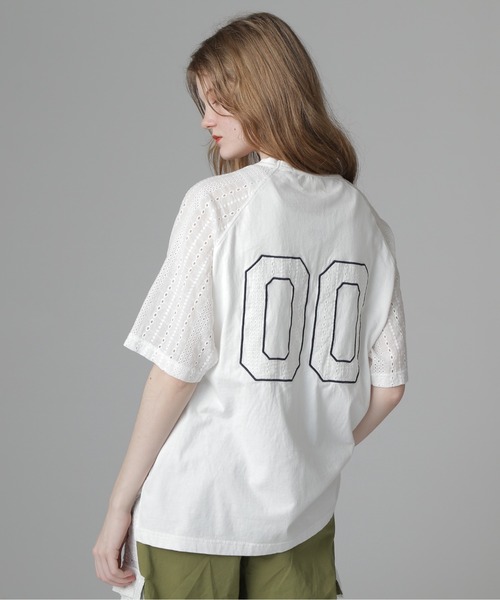 AVIREX(アヴィレックス)の「《WEB LIMITED Belle LINE》LACE NUMBERING T-SHIRT/レースナンバリングTシャツ(Tシャツ/カットソー・レディース・ホワイト/ブラック・M/S)」の10枚目の写真