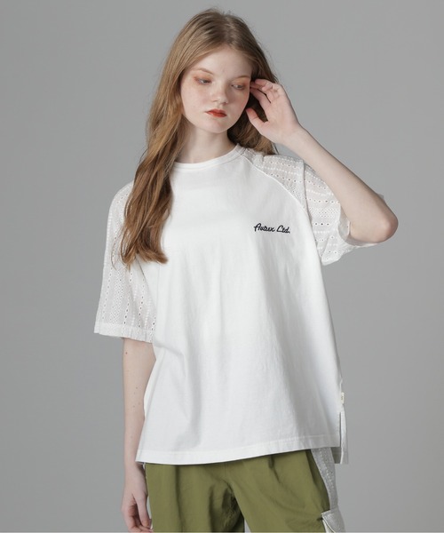 AVIREX(アヴィレックス)の「《WEB LIMITED Belle LINE》LACE NUMBERING T-SHIRT/レースナンバリングTシャツ(Tシャツ/カットソー・レディース・ホワイト/ブラック・M/S)」の11枚目の写真