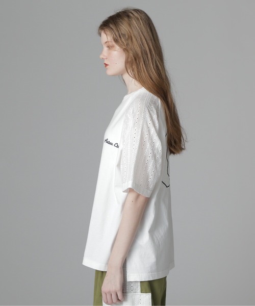 AVIREX(アヴィレックス)の「《WEB LIMITED Belle LINE》LACE NUMBERING T-SHIRT/レースナンバリングTシャツ(Tシャツ/カットソー・レディース・ホワイト/ブラック・M/S)」の14枚目の写真