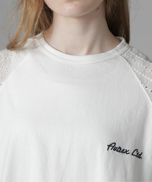 AVIREX(アヴィレックス)の「《WEB LIMITED Belle LINE》LACE NUMBERING T-SHIRT/レースナンバリングTシャツ(Tシャツ/カットソー・レディース・ホワイト/ブラック・M/S)」の16枚目の写真