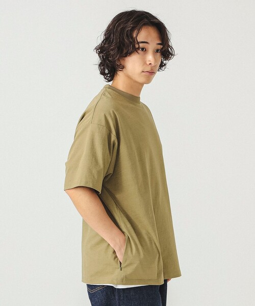 BEAMS（ビームス）の「BEAMS / 【吸水速乾 / 軽量】アクティブ Tシャツ（Tシャツ/カットソー・メンズ・ブラウン/ネイビー/オリーブ・L/M/S/XL）」の7枚目の写真